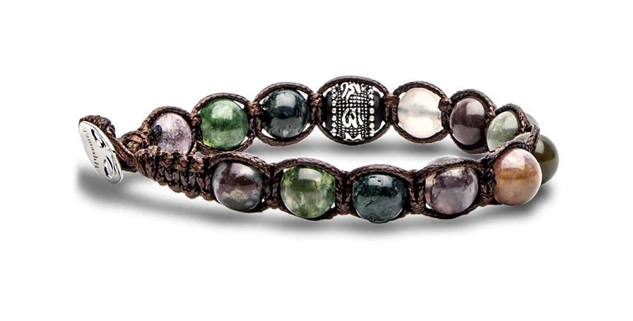 Tamashii® | Bracciale Ruota della Preghiera Agata Muschiata (8mm) | BHS1100-17