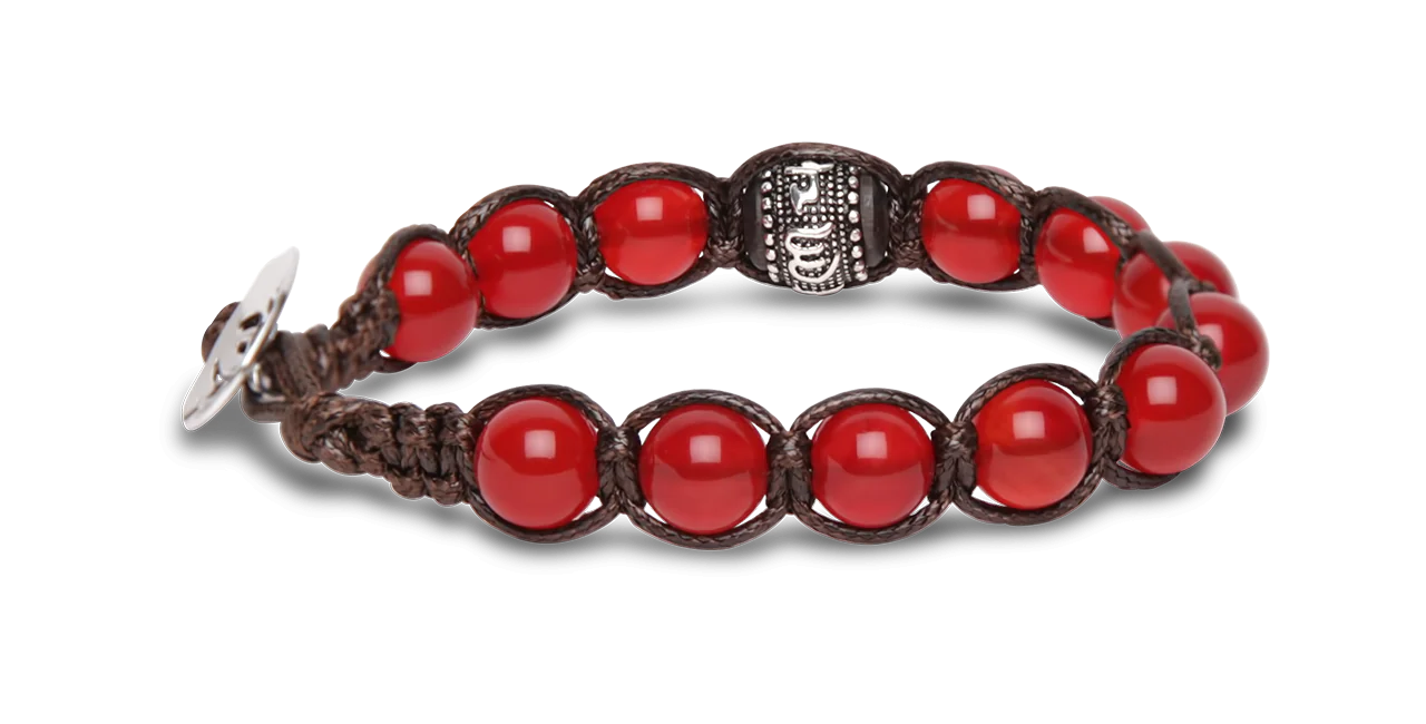 Tamashii® | Bracciale Ruota della Preghiera Agata Rosso Passione (8mm) | BHS1100-124