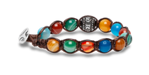 Tamashii® | Bracciale Ruota della Preghiera Agata Striata Colori Misti (8mm) | BHS1100-229