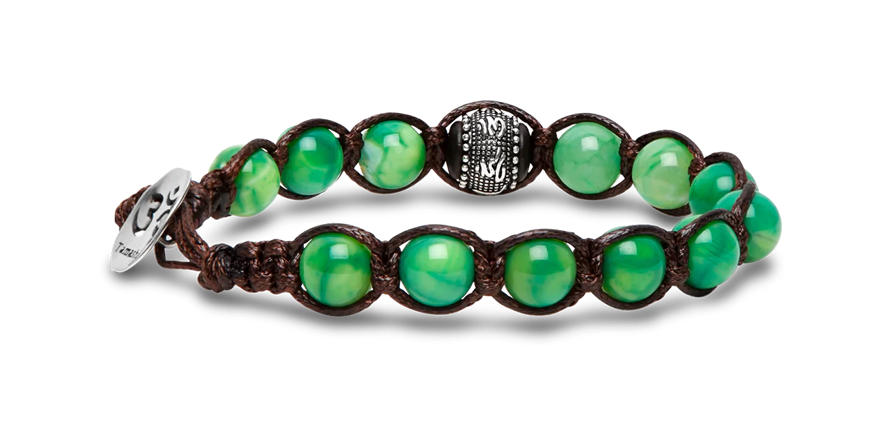 Tamashii® | Bracciale Ruota della Preghiera Agata Verde Menta (8mm) | BHS1100-209