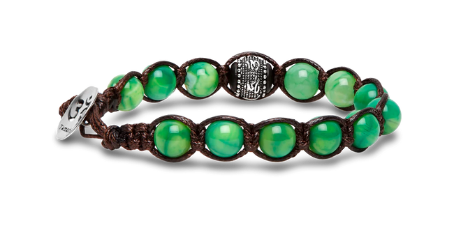 Tamashii® | Bracciale Ruota della Preghiera Agata Verde Menta (8mm) | BHS1100-209