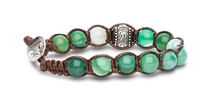 Tamashii® | Bracciale Ruota della Preghiera Agata Verde Striata (8mm) | BHS1100-140