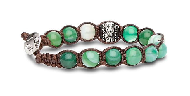 Tamashii® | Bracciale Ruota della Preghiera Agata Verde Striata (8mm) | BHS1100-140