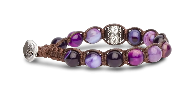 Tamashii® | Bracciale Ruota della Preghiera Agata Viola Striata (8mm) | BHS1100-85