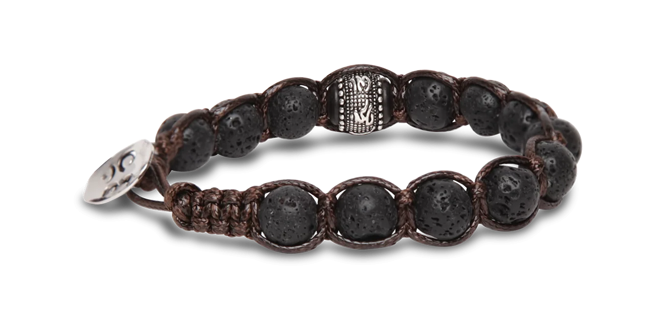 Tamashii® | Bracciale Ruota della Preghiera Lava Nera (8mm) | BHS1100-98
