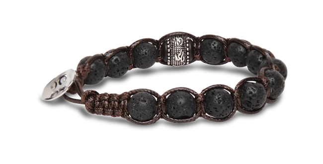 Tamashii® | Bracciale Ruota della Preghiera Lava Nera (8mm) | BHS1100-98