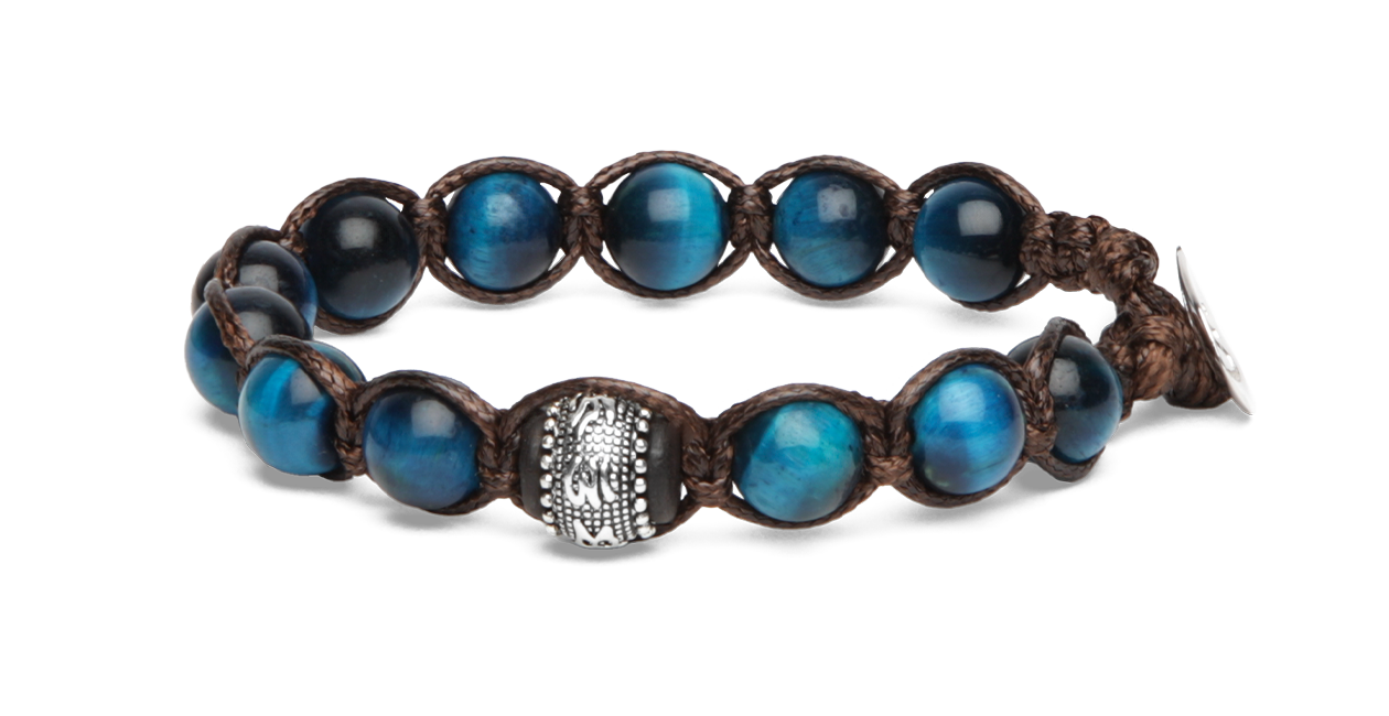 Tamashii® | Bracciale Ruota della Preghiera Occhio Di Tigre Blu (8mm) | BHS1100-105