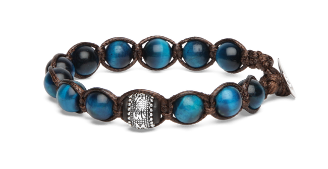 Tamashii® | Bracciale Ruota della Preghiera Occhio Di Tigre Blu (8mm) | BHS1100-105
