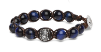 Tamashii® | Bracciale Ruota della Preghiera Occhio Di Tigre Blu Scuro (8mm) | BHS1100-332