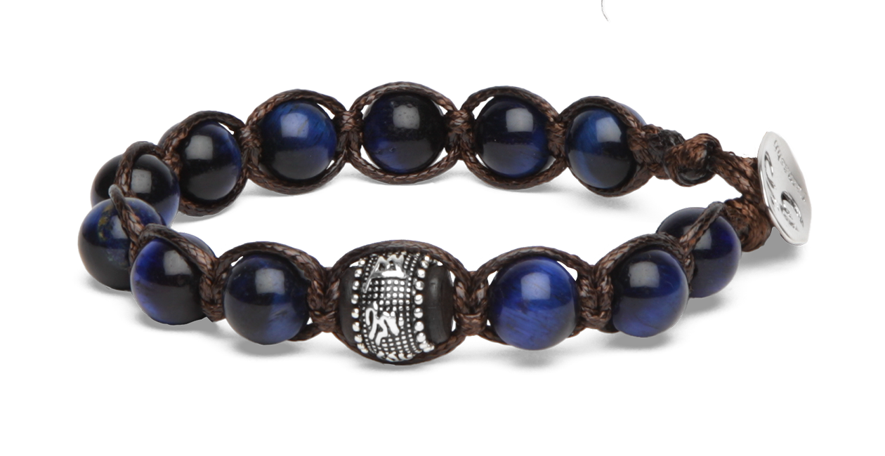 Tamashii® | Bracciale Ruota della Preghiera Occhio Di Tigre Blu Scuro (8mm) | BHS1100-332
