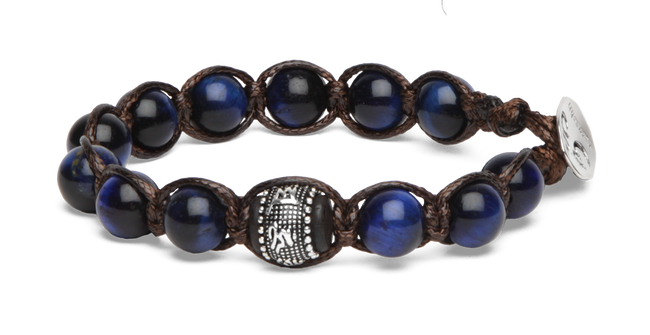 Tamashii® | Bracciale Ruota della Preghiera Occhio Di Tigre Blu Scuro (8mm) | BHS1100-332