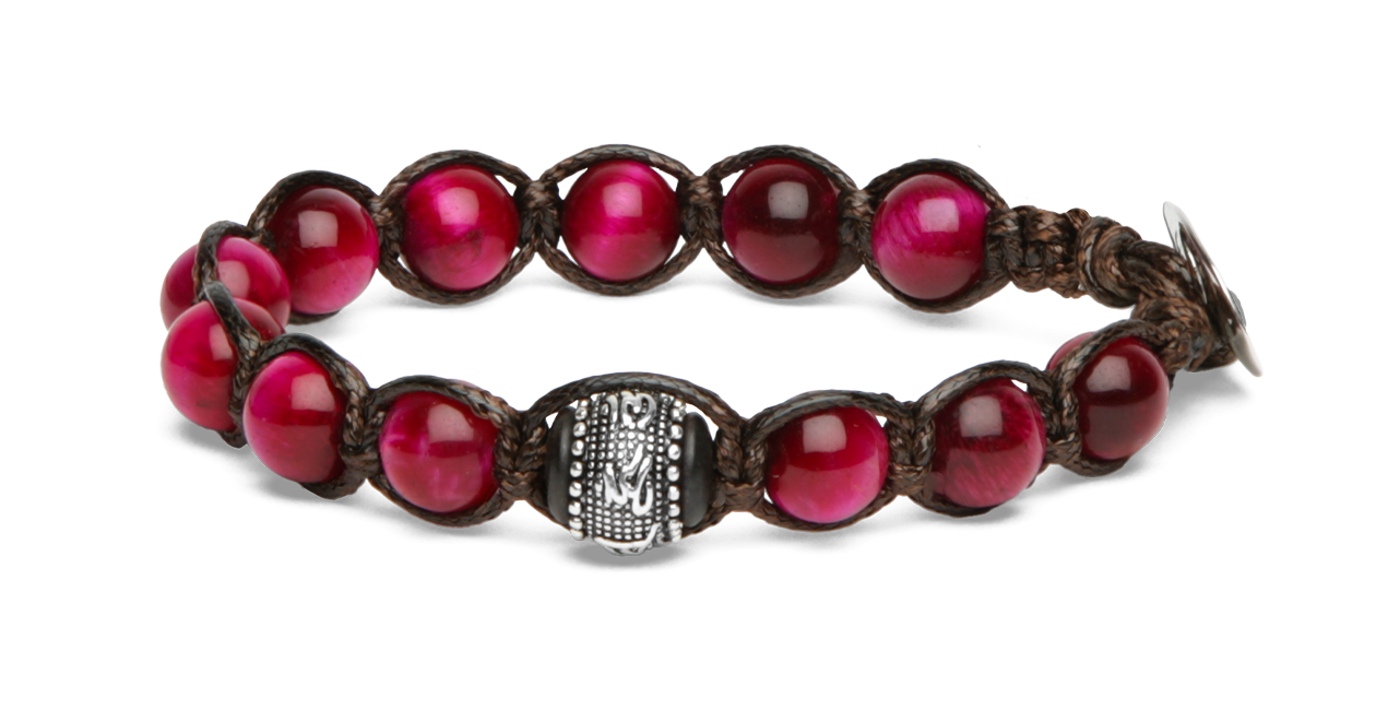 Tamashii® | Bracciale Ruota della Preghiera Occhio Di Tigre Rosso (8mm) | BHS1100-329