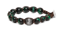 Tamashii® | Bracciale Ruota della Preghiera Occhio Di Tigre Verde (8mm) | BHS1100-330