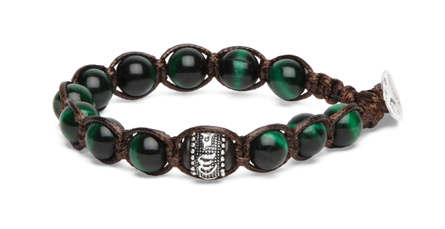 Tamashii® | Bracciale Ruota della Preghiera Occhio Di Tigre Verde (8mm) | BHS1100-330