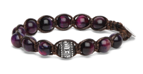 Tamashii® | Bracciale Ruota della Preghiera Occhio Di Tigre Viola (8mm) | BHS1100-331
