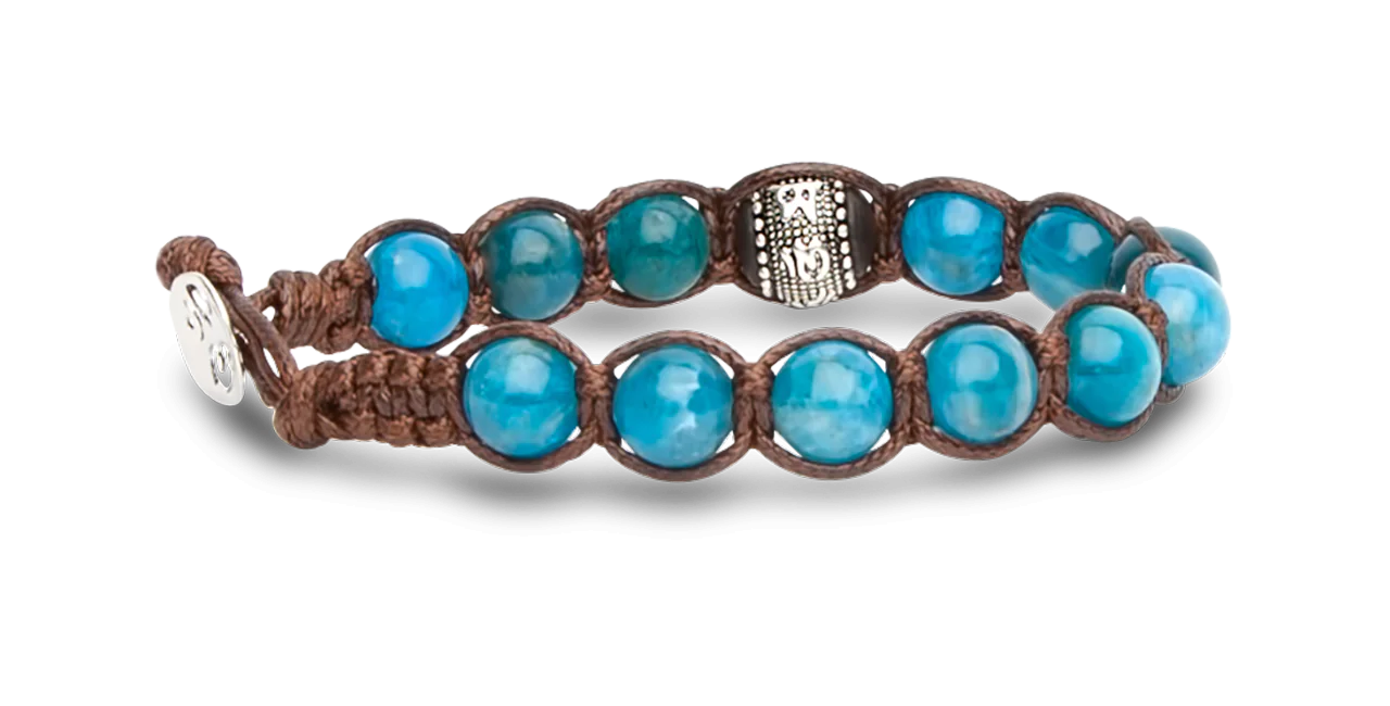 Tamashii® | Bracciale Ruota della Preghiera Stone Collar Blu (8mm) | BHS1100-204
