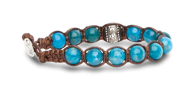 Tamashii® | Bracciale Ruota della Preghiera Stone Collar Blu (8mm) | BHS1100-204