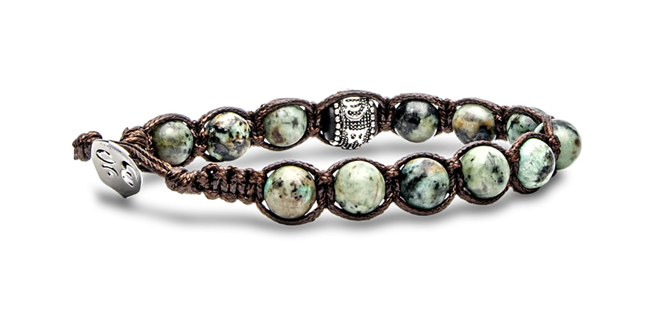 Tamashii® | Bracciale Ruota della Preghiera Turchese Africano (8mm) | BHS1100-75