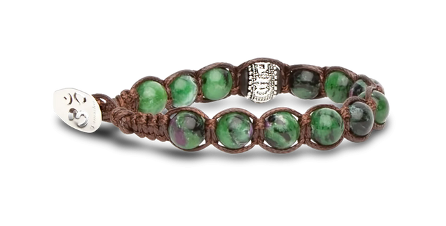Tamashii® | Bracciale Ruota della Preghiera Zoisite - Rubino (8mm) | BHS1100-244