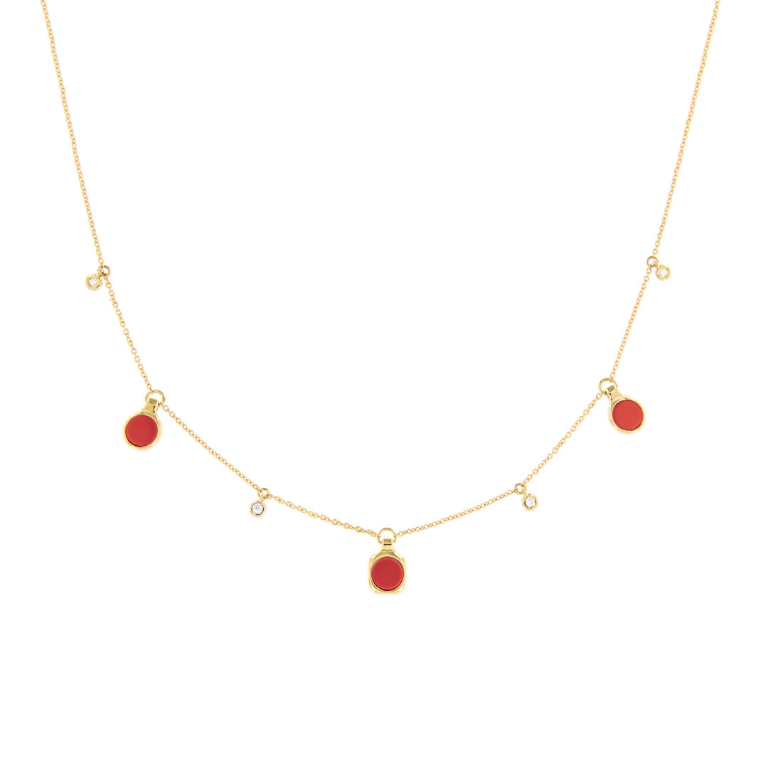 LuxGioielli | Collana in oro con coralli e diamanti | CL3249GG