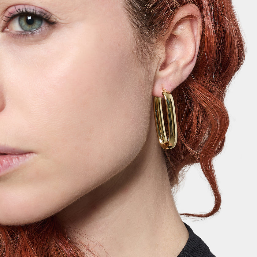 UNOAERRE | Orecchini a cerchio ovale dorati | 2687