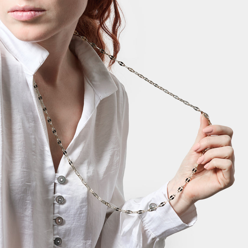 UNOAERRE | Collana lunga maglia marina dorata | 2652