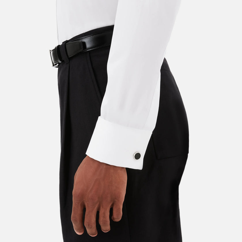 MONTBLANC | Gemelli rotondi in acciaio pregiato con inserto lavorato effetto carbonio | MB124295