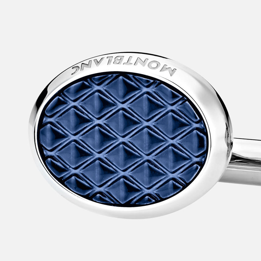 MONTBLANC | Gemelli Meisterstück ovali in acciaio con inserti in lacca | MB126132