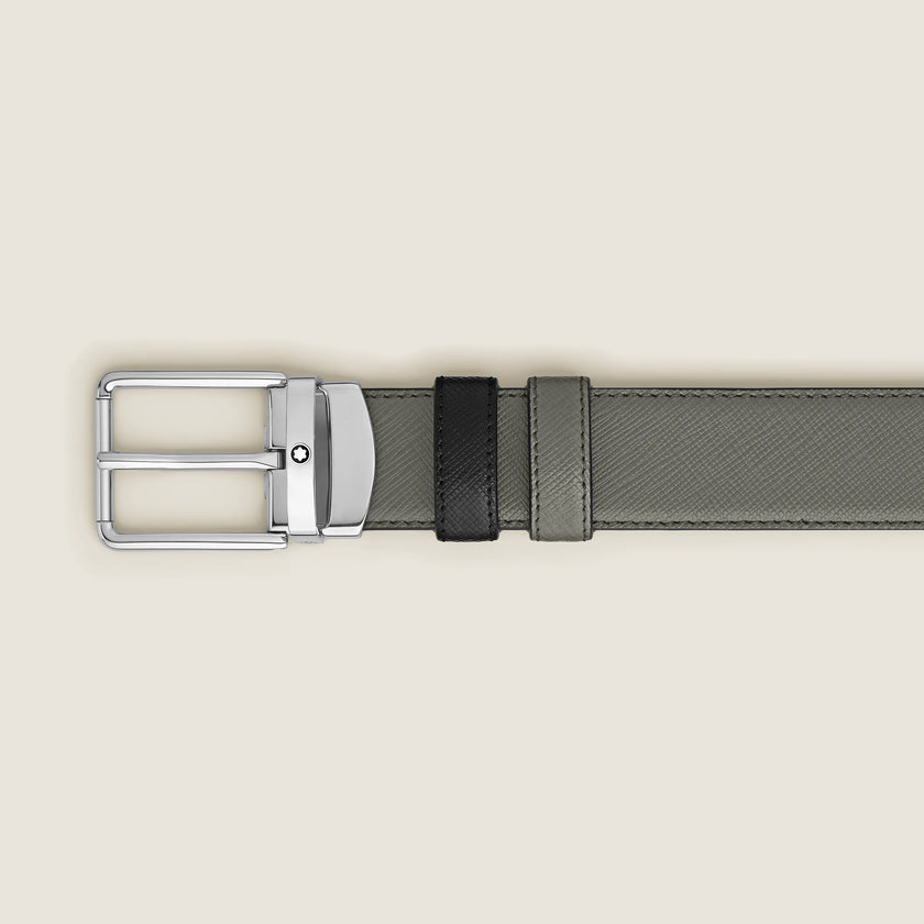 MONTBLANC | Cintura reversibile 30 mm grigio medio/nera | MB220026