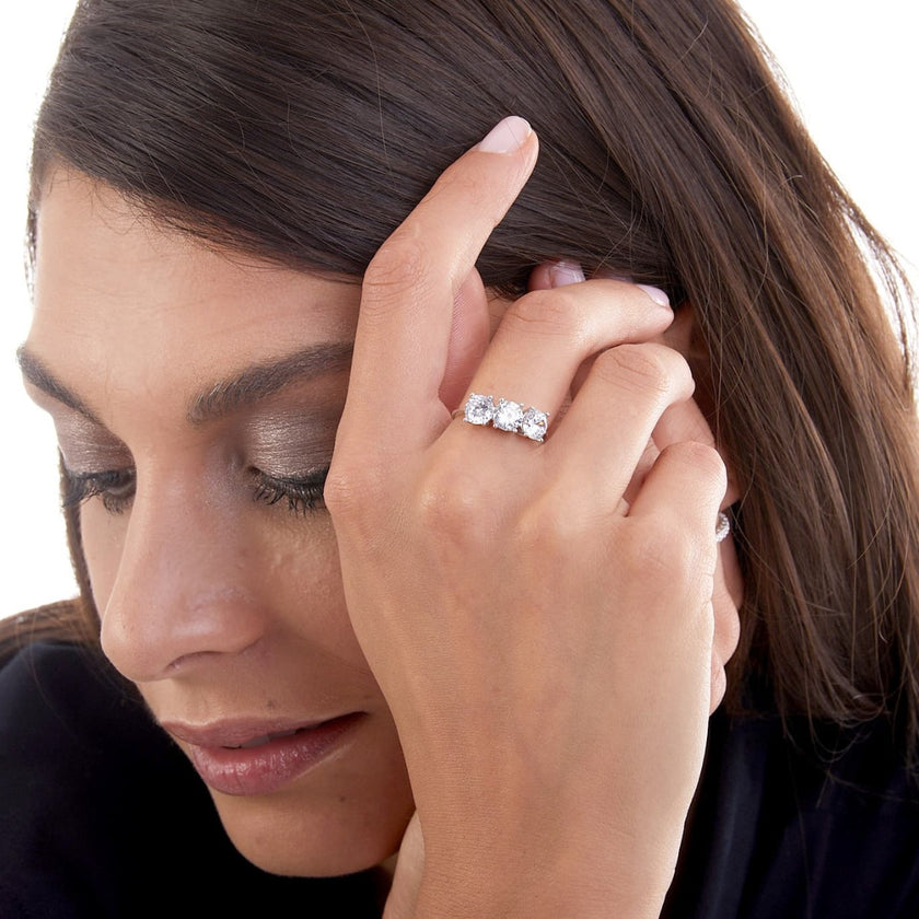 UNOAERRE | Anello Trilogy Maxi in argento bianco | 5824