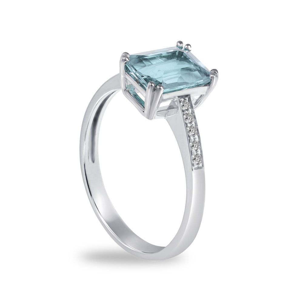 LuxGioielli | ANELLO ACQUAMARINA E DIAMANTI | AN246BB4
