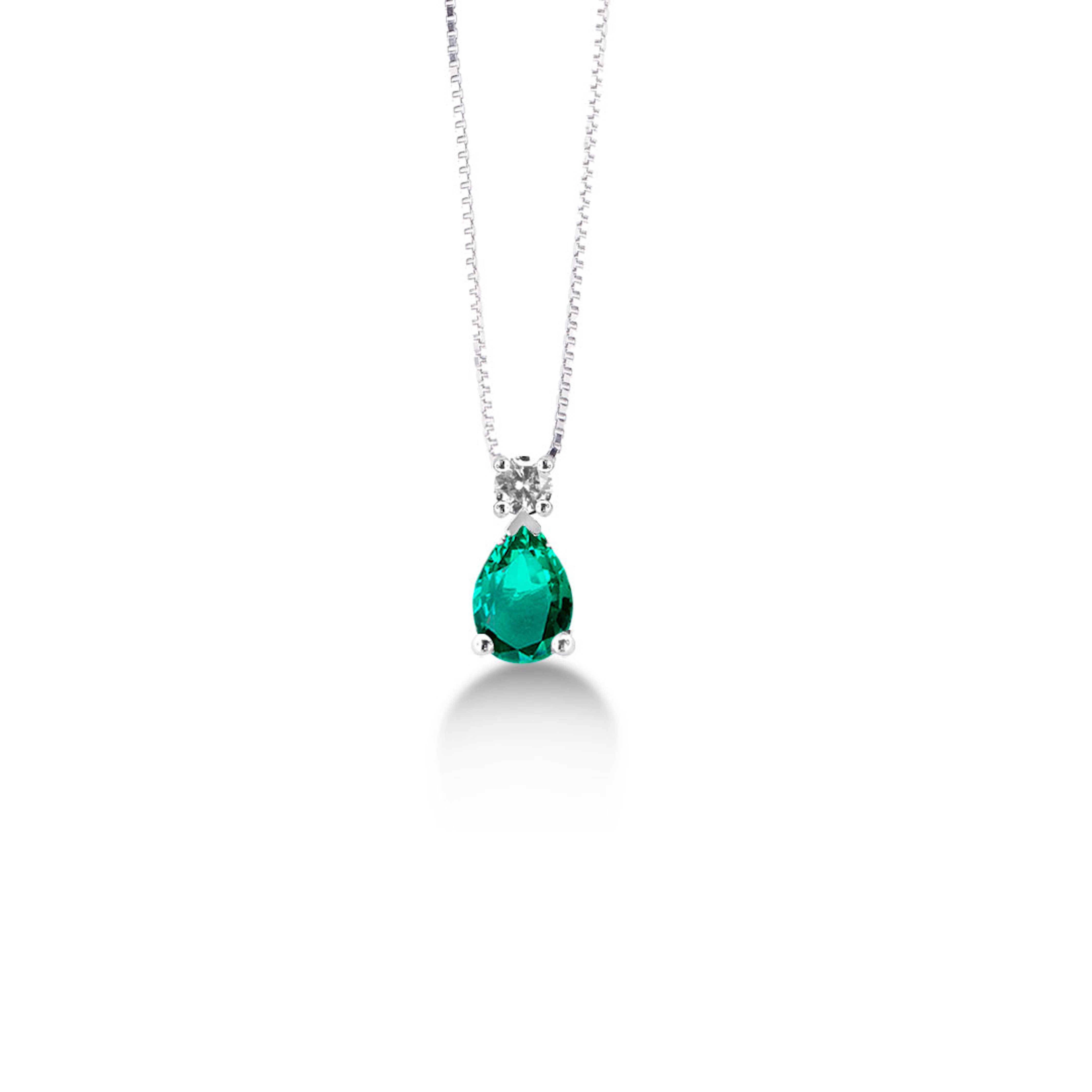 LuxGioielli | Collana in oro con Smeraldo e diamante | CL3000SDB2
