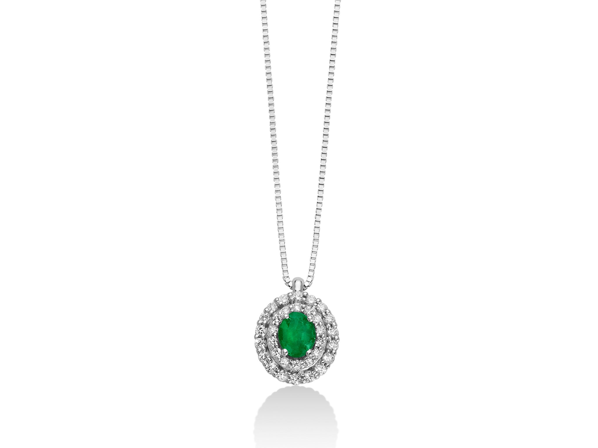 MILUNA | Collier Smeraldo e Diamanti | CLD4331