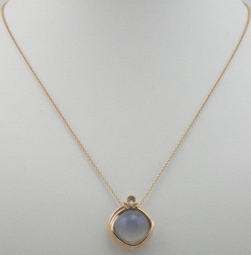 ANNAMARIA CAMMILLI - Collana con Calcedonio e diamante coll. Happy Flo - GPE1303P (6070603284652)