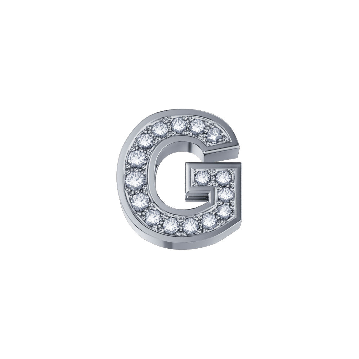 ELEMENTS | Lettera G Classica in oro bianco 18kt e diamanti 0,02 ct | DCHF3319G.002
