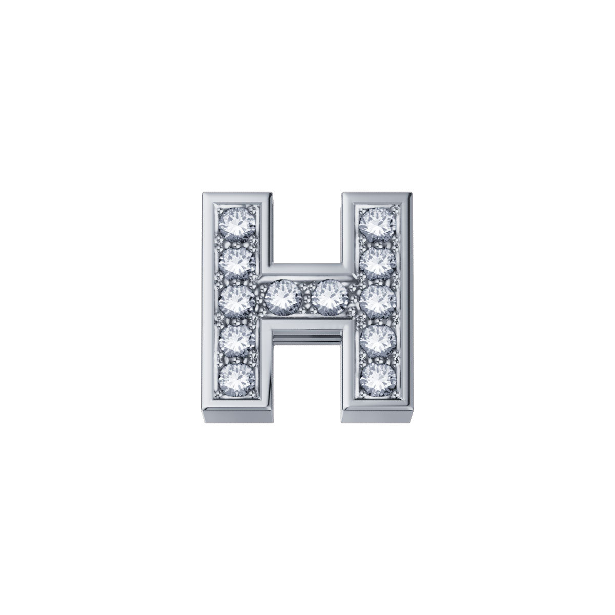 ELEMENTS | Lettera H Classica in oro bianco 18kt e diamanti 0,02 ct | DCHF3319H.002
