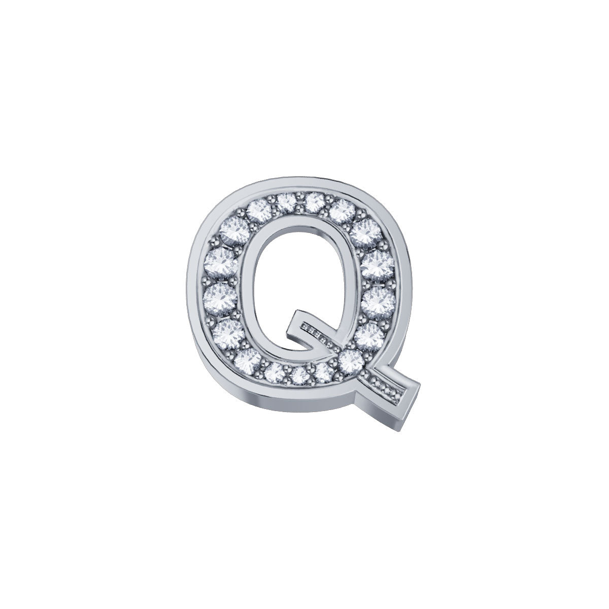 ELEMENTS | Lettera Q Classica in oro bianco 18kt e diamanti 0,02 ct | DCHF3319Q.002