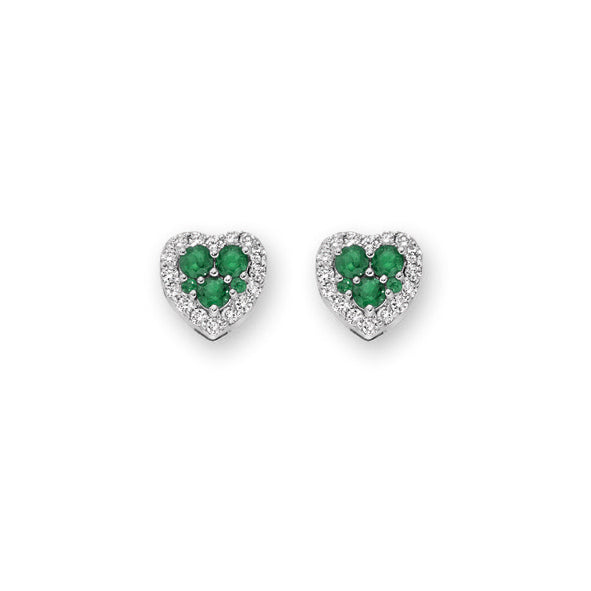 DONNAORO | Orecchini Cuore Smeraldi e Diamanti | DHOE9843.008