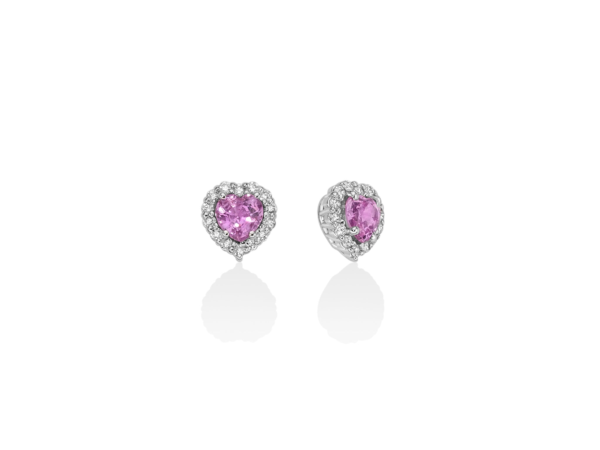 MILUNA | Orecchini con Diamanti e Zaffiro Rosa | CLD4459