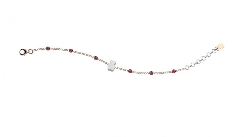 NANAN Bracciale in argento e perline rosa NAN0188 (6229071233196)