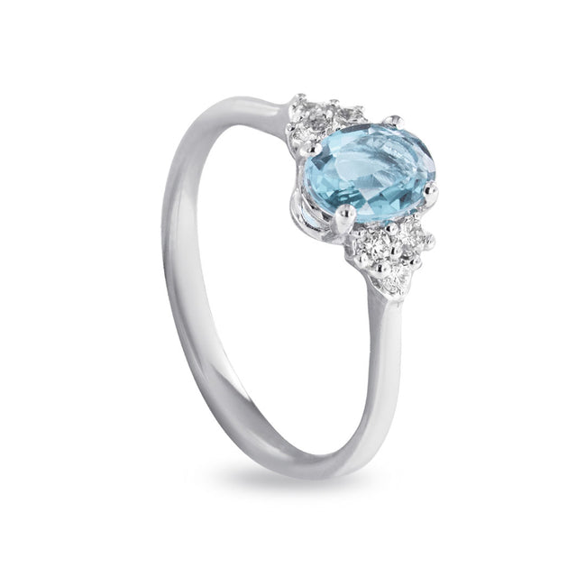 LuxGioielli | ANELLO ACQUAMARINA E DIAMANTI | AN3073BB3