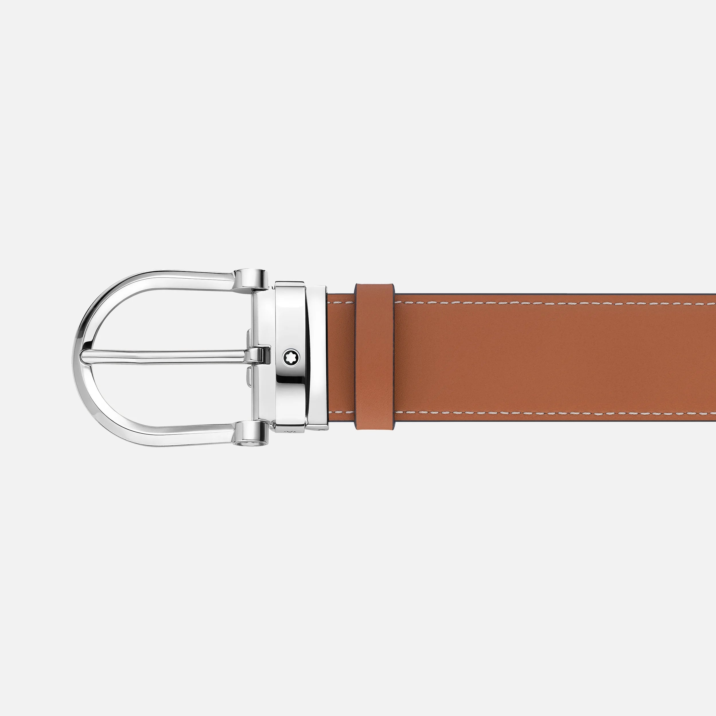MONTBLANC | Cintura da 35 mm reversibile in pelle color grigio fumo/naturale con fibbia a ferro di cavallo | MB129441