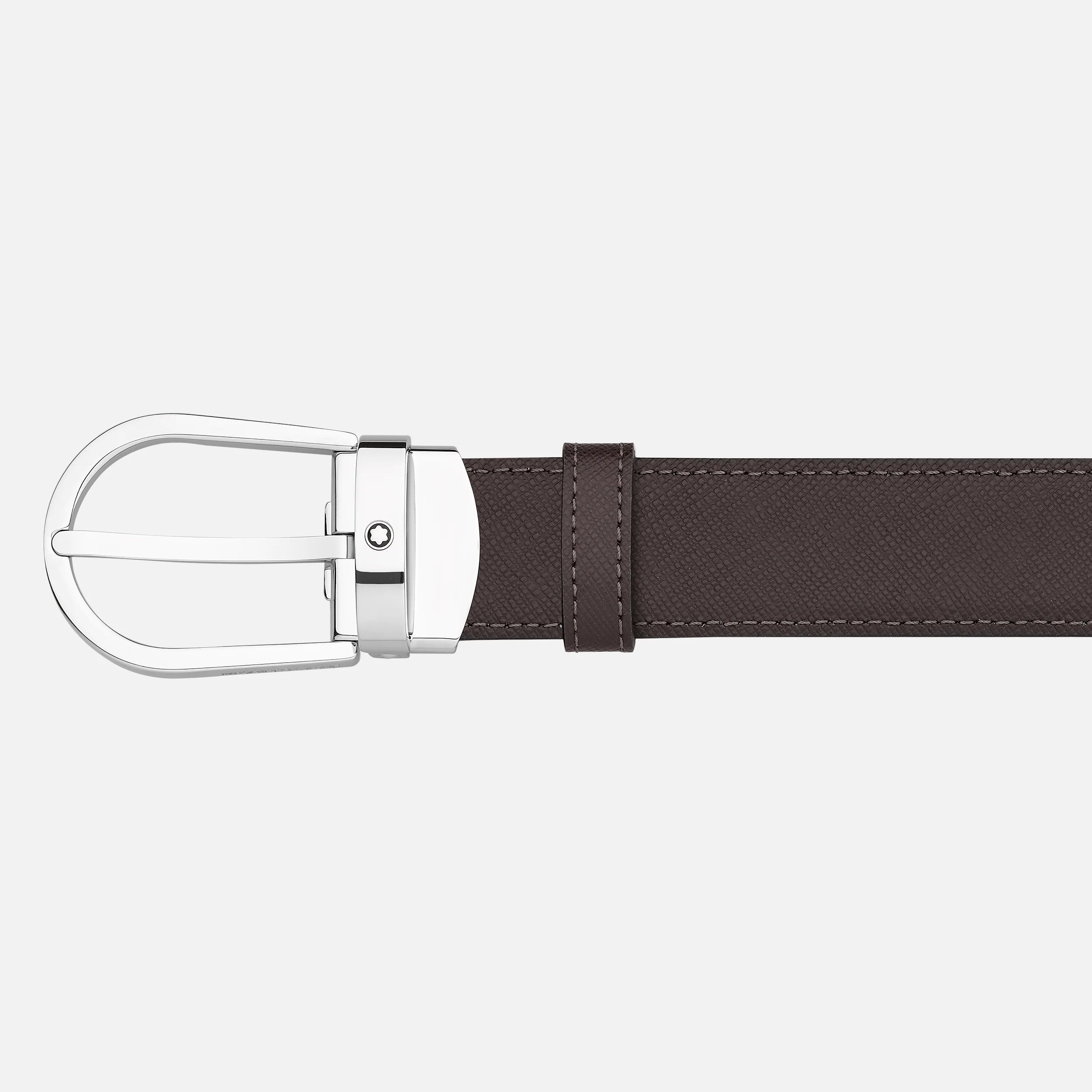 MONTBLANC | Cintura reversibile in pelle nera/marrone 30 mm con fibbia a ferro di cavallo | MB113834