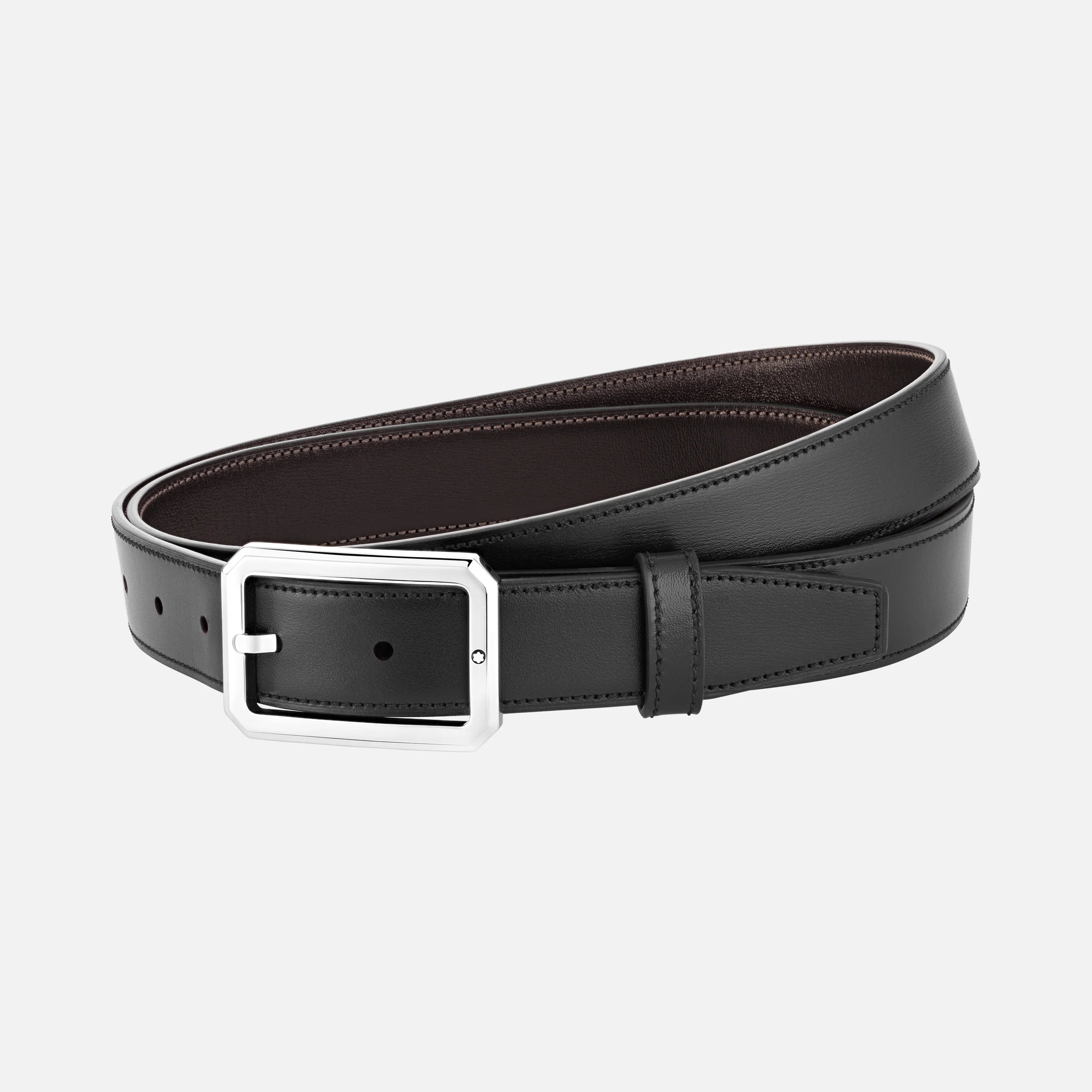 MONTBLANC | Cintura reversibile in pelle nera/marrone 30 mm | MB128761 *