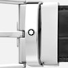 MONTBLANC | Cintura da 35 mm con fibbia a ferro di cavallo reversibile in pelle nera liscia e stampata | MB130016